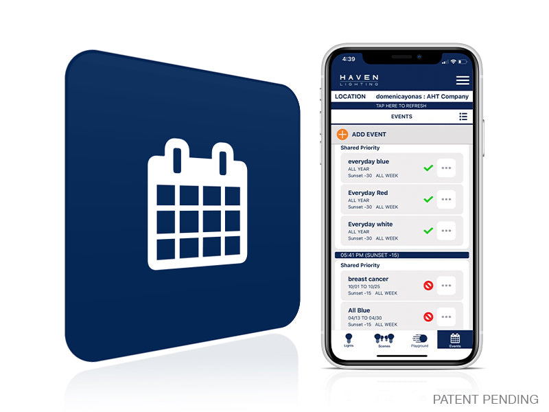 app controlled landscape lights with event scheduling