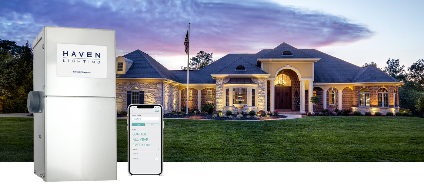smart landscape lighting transformer with Wi-Fi and smartphone control, full color lights