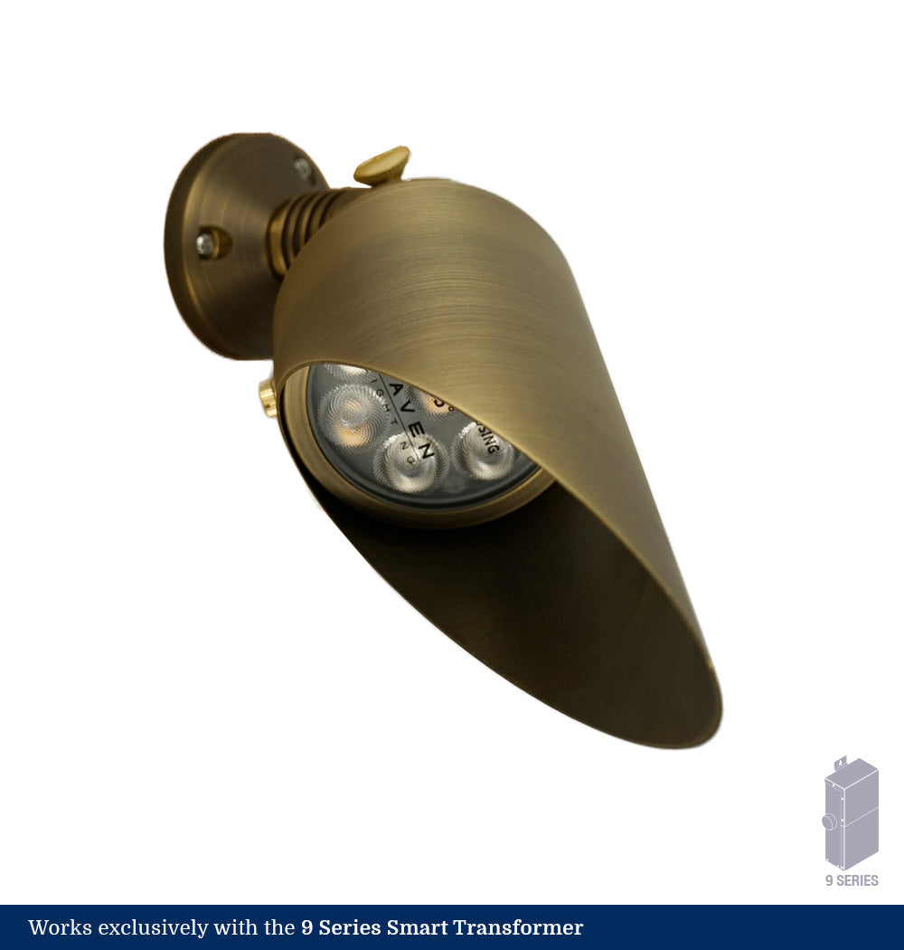 9 Series Classic White 3-Inch Brass LED Down Light