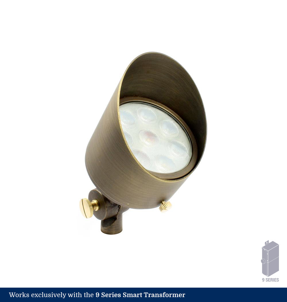 9 Series Classic White 3-Inch Brass LED Up Light