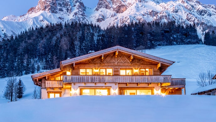 Commercial outdoor lighting on a ski lodge - Haven Lighting