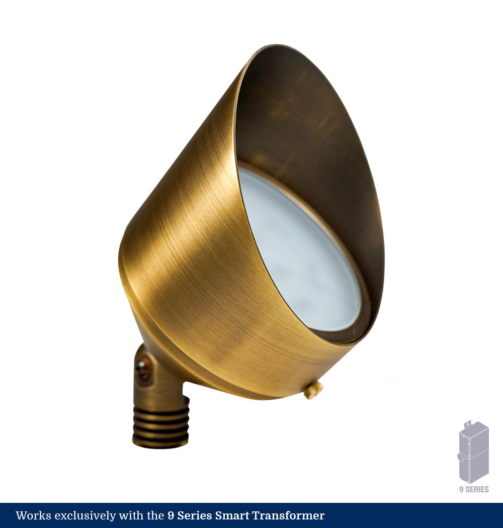 9 Series Classic White 5-Inch Brass LED Up Light