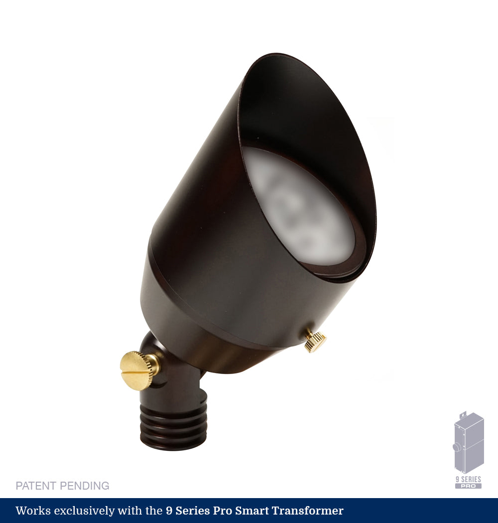 9 Series Pro Full Color 3-Inch Bourbon Brass LED Up Light | Wall Wash