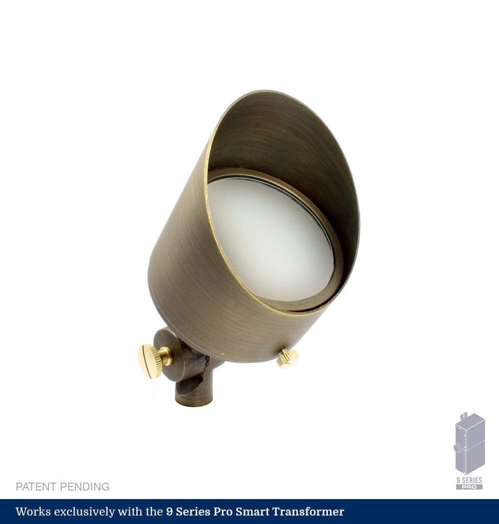 9 Series Pro Classic White 3-Inch Brass LED Up Light | Wall Wash