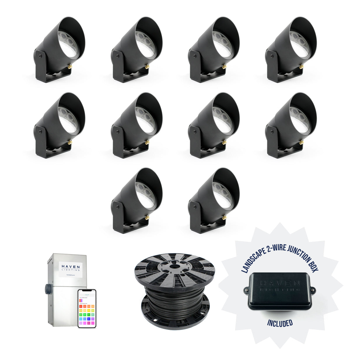 9 Series Classic White Landscape Lighting Packages