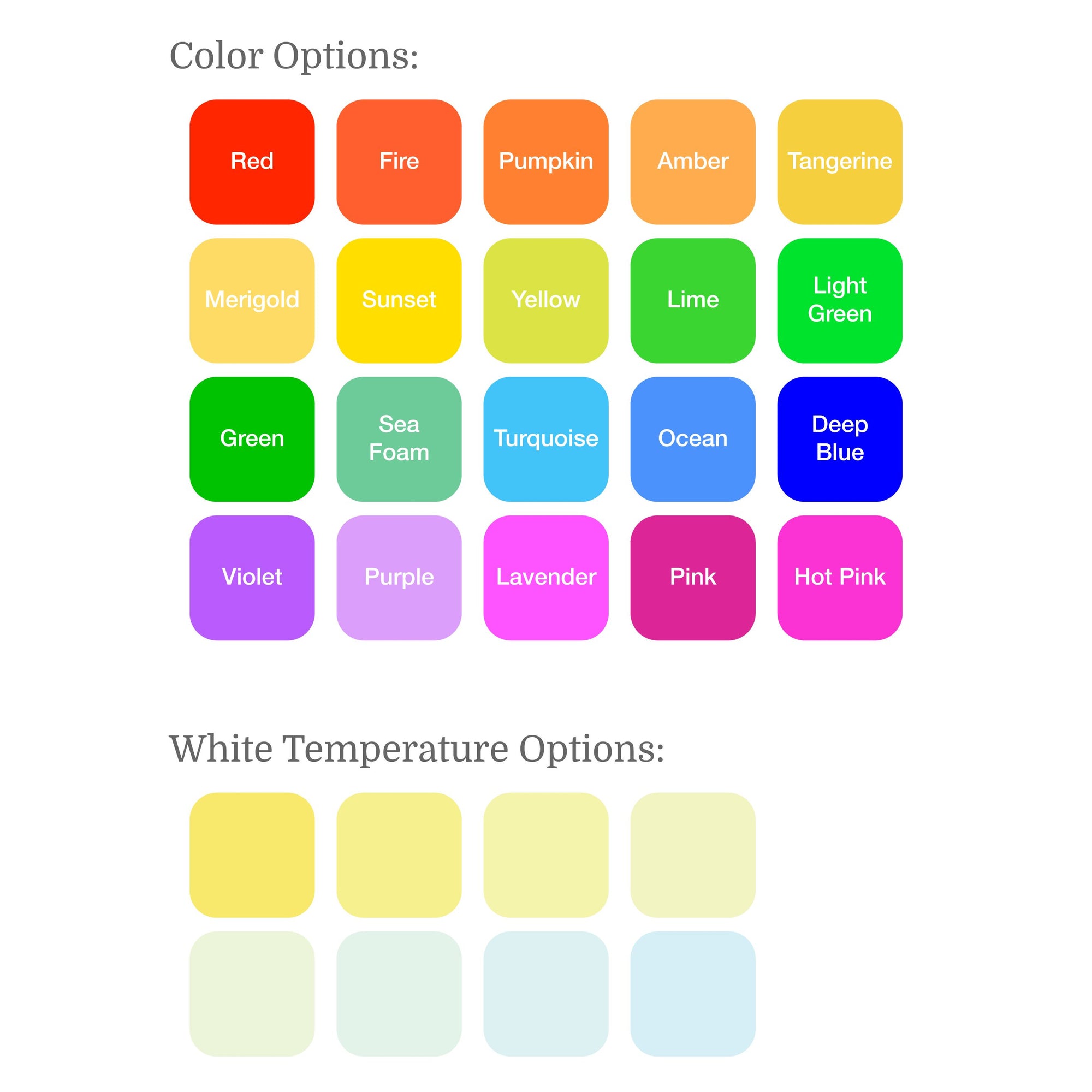 9 Series Smart Transformer color and white temperature options