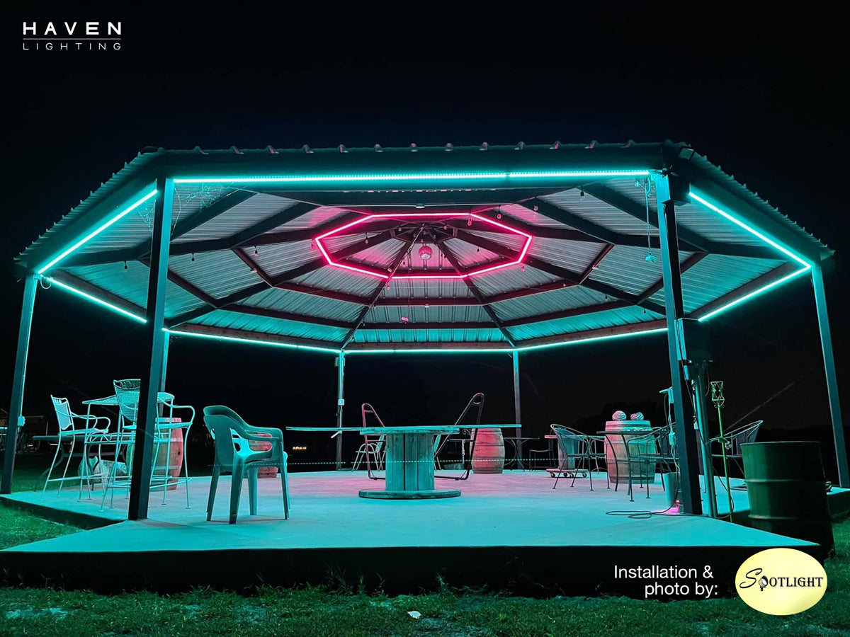 LED Light Strip on a patio